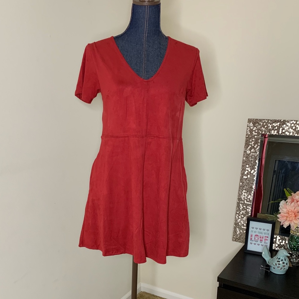 Z Supply Red Suede Dress